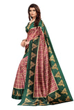 Anni Designer Women'S Peach Color Art Silk Printed Saree With Blouse Piece(Kitty-Party-Peach_Free Size),Peach,Free,art silk,with blouse piece,Saree