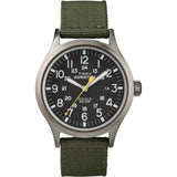 Timex Mens Expedition Scout 40mm Watch Black Dial Gray Case & Green Fabric Strap