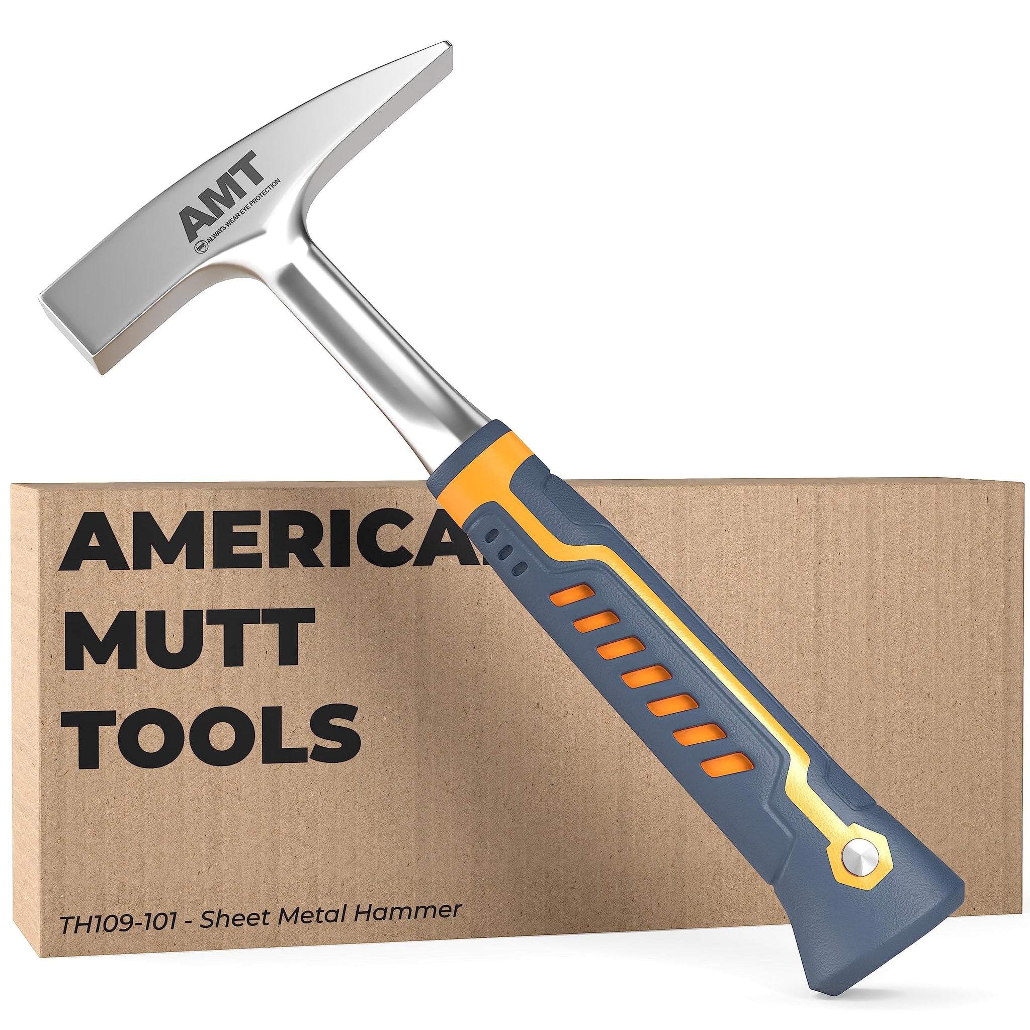 AMERICAN MUTT TOOLS Sheet Metal Hammer - 18oz Tinners Hammer One Piece Forged - Tin Hammer Hvac, Duct Hammer Hvac, Sheetmetal Ha