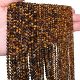 Songxi 90pcs 4mm Yellow Tiger Eye Natural Round Stone Beads for Jewelry Making, Smooth Loose Small Gemstone Beads for Bracelets 