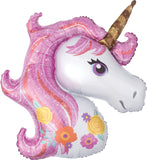 Anagram 33 Magical Unicorn Super Shape Balloon, Multicolor