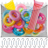 Aliceset Pool Float Storage Bag Various Sizes Adjustable Swimming Pool Inflatable Toy Hanging Organizer Mesh Net Pouch Holder Re