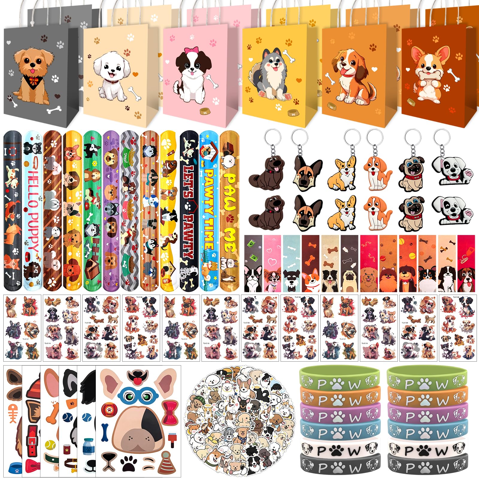 156 PCS Dog Party Favors,Dog Party Decorations, Dog Party Supplies Gifts Goodie Bags Stuffers, Dog Pinata,Dog Birthday Party Sup