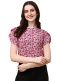 Wedani Women'S Casual Short Sleeves Round Neck Foral Top (X-Large Multi),Multicolour,XL