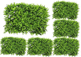 Home Elements 6 Pcs Artificial Boxwood Hedge Wall Panels, Grass Panels, Uv Protected Faux Green Grass Backdrop For Interior Wall
