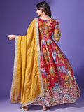 Wedani Georgette Embroidered Anarkali Dress For Women (In Alpha 2Xl Pink),PINK,2XL,Faux Georgette,anarkali,