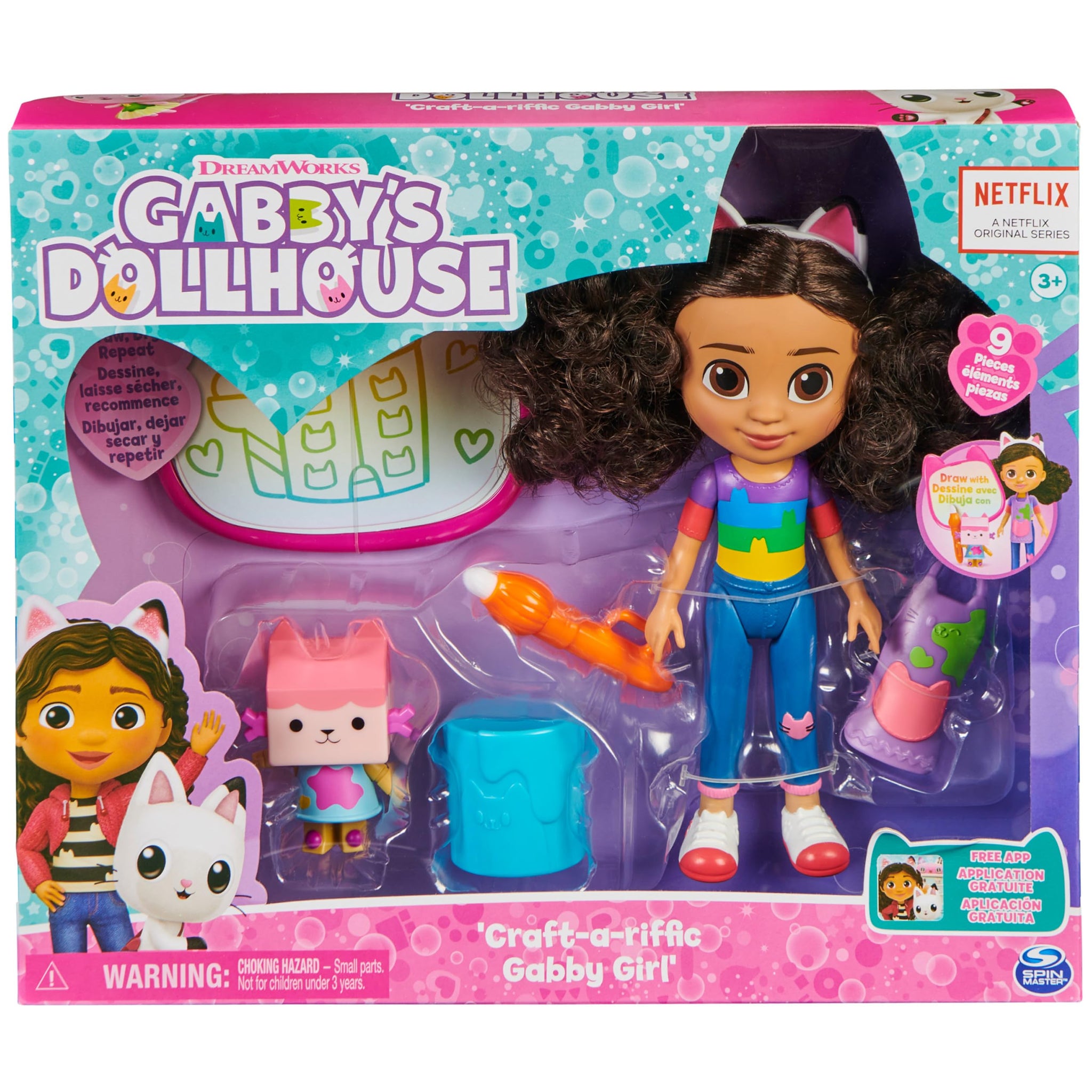 Gabbys Dollhouse, Gabby Deluxe Craft Dolls And Accessories With Water Pad And Water Brush Pen, Kids Toys For Girls And Boys Ages