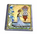 3dRose db_110899_1 Fairy with Blue Flowers Drawing Book, 8 by 8Inch