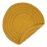 Dii Crochet Collection Reversible Bath Mat, Round, 27.5 Diameter, Honey Gold