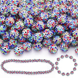 100 Pcs White Mixed Rhinestone Beads for Jewelry Making, Sparkle Crystal Clay Christmas for Bracelet Baseball Necklace Earring C