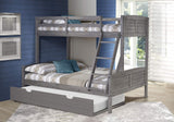 Donco Kids Louver Bunk Bed Withtrundle, Twinfulltwin, Antique Grey