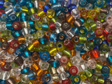 Large Czech Glass Seed Beads Crystal Clear Size:6/0 40 gr / 1.4 oz (Crystal Silver Lined - Mix)