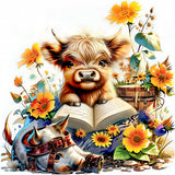 Apostle Reading Cow Diamond Art Kits for Adults, 5D Diamond Painting Kits for Beginners, DIY Full Drill Round Rhinestone Gem Art