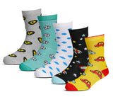 Rc. Royal Class Unisex Boys And Girls Cotton Multicolored Printed Ankle Length Socks(Pack Of 5 Pairs)(56 Years)