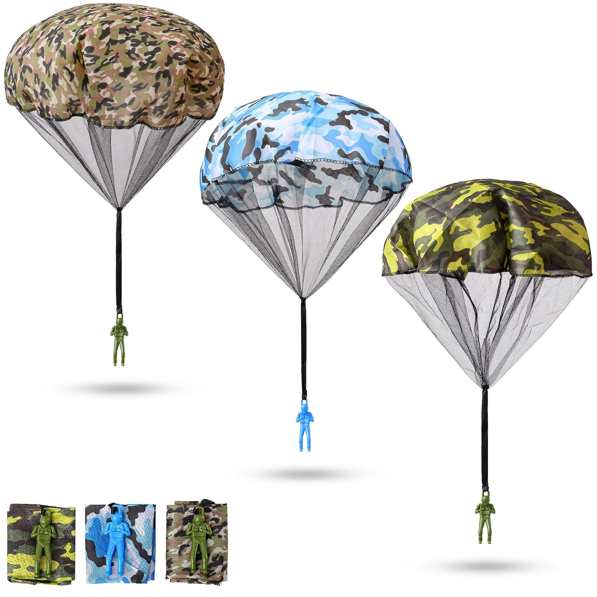nutty toys Army Parachute Toys for Kids - Tangle Free Outdoor Flying Parachute Men Best Small Outside Toys 4 5 6 7 8 9 10 11 12 
