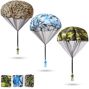 nutty toys Army Parachute Toys for Kids - Tangle Free Outdoor Flying Parachute Men Best Small Outside Toys 4 5 6 7 8 9 10 11 12 