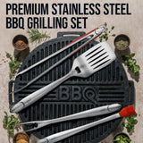 Kaluns BBQ Grilling Accessories, Grilling Gifts for Men Dad, Grill Tools for Outdoor Grill, Heavy Duty Stainless Steel Grill Set