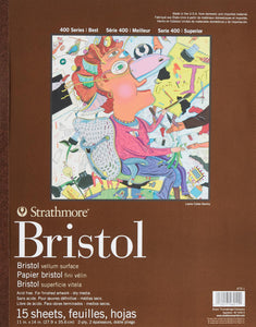 Strathmore 400 Series Bristol, 2-Ply Vellum, 11X14 Tape Bound, 15 Sheets