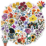 100 Pcs Flower Stickers Aesthetic Floral Stickers, Cute Stickers Flower Decor Flower Party Gifts for Kids Girls Women, Waterproo