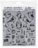 Stampers Anonymous CMS250 Mini Bird Crazy & Things Tim Holtz Cling Stamps, 7 by 8.5, Clear