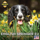English Springer Spaniel EU Calendar 2027 - 16 Month Dog Wall Calendar, Monthly Planner, Large Writing Blocks, Thick No Bleed Pa