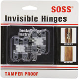SOSS 101CUS26D Mortise Mount Invisible Hinges with 4 Holes, Zinc, Satin Chrome Finish, 111/16 Leaf Height, 3/8 Leaf Width, 29