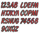 Hardline Products Series 400 Factory Matched 3-Inch Boat & PWC Registration Number Kit, Red/Black - REBKG400