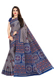 TAMAIRA FASHION Womens Plain Weave Pure Cotton Saree Without Blouse Piece (2229_Grey_Malmal)