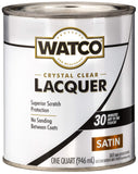 RustOleum Watco 63241 Lacquer Clear Wood Finish, Quart, Clear Satin