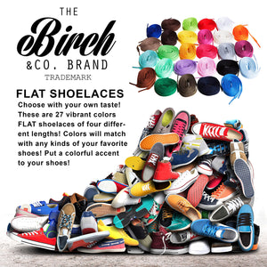 Birch Shoelaces in 27 Colors Flat 5/16 Shoe Laces in 4 Different Lengths (29.5 (75cm), Lavender)