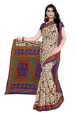 Tamaira Fashion Womens Plain Weave Pure Cotton Saree Without Blouse Piece(1560_Beige&Purple)