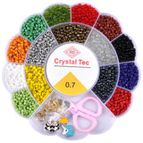 ambitieux Craft Bracelet Making Set for Girls Age 612, 15Partition Beads Kit with Colourful Seed Beads, 3 Charms, Elastic Thre