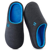 RockDove Men's Original Two-Tone Memory Foam Slipper, Size 13-14 US Men, Dark Grey/Blue