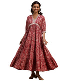 Libas Women'S Cotton Fit And Flare Midi Dress (29167_Pink