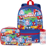 Get Trend Marvel Spidey and His Amazing Friends Boys Backpack Set 4 Pc with Insulated Lunch Bag, Pencil Case & BPA Free Water Bo