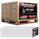 Samsill Durable 0.5 Inch Binder, Customizable Clear View Cover, White, 24 Pack, Each Holds 125 Pages, Pallet of 768 Binders in 3