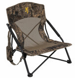 Browning Strutter Camo Turkey Hunting Chair with Foldable Low Profile Compact Design, Durable Steel Frame, and Padded Shoulder C