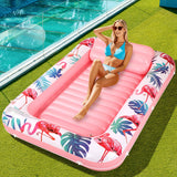 Premium Inflatable Tanning Pool Lounger Lake Flamingo Pool Float Floaties for Adults - Comfortable Design with Cup Holders and H