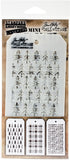 Stampers Anonymous MST032 Tim Holtz Mini Layered Stencil 3/PkgSet #32