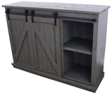 American Heartland Mfg. 57 Tall Quaint Tv Stand, Rustic Dark Blue