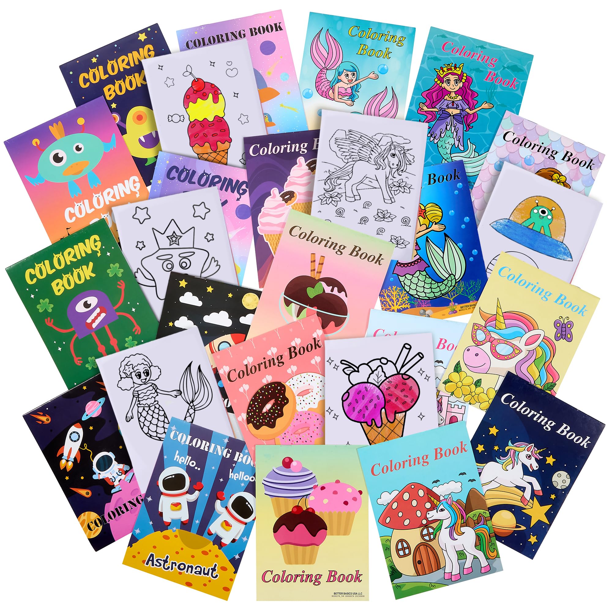 Playbees Assorted Coloring Books - 20PK - 5 Unique Themes - Kids Coloring Books Bulk for Ages 3-8 - Educational Art Gifts, Creat