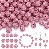 200 Pcs Pink Rhinestone Beads for Jewelry Making, Sparkle Crystal Clay Christmas for Bracelet Baseball Necklace Earring Crafting