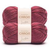 Caron Simply Me Luster Claret Yarn - 2 Pack of 170g/6oz - 65% Nylon, 35% Acrylic - #4 Worsted (Medium) - 360 Yards - Knitting/Cr