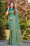 Glory Sarees Womens Banarasi Silk Saree With Blouse Piece (Banarasi_Saree134_Rama)