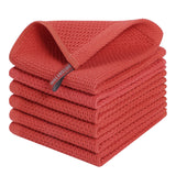 Kitinjoy 100% Cotton Kitchen Dish Cloths, 6 Pack Waffle Weave Ultra Soft Absorbent Dish Towels for Drying Dishes Quick Drying Ki