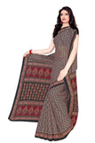 Tamaira Fashion Womens Plain Weave Cotton Saree Without Blouse Piece (802_Black)