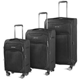 Cantor Ultra Lightweight Softside Luggage with Spinner Wheels, Set of 3, Expandable Suitcase with Retractable Handle and ID Tag,