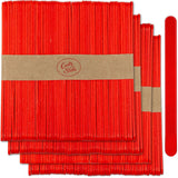CraftySticks- 200 Pack 4.5 Inch Red Painted Popsicle Sticks, Wood Craft Sticks for Crafts, Learning and STEM Basics