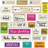 Outus 22 Pieces Classroom Sweet Motivational Gallery Signs, Confetti and Shine Eucalyptus Bulletin Board Cards with Glue Point D