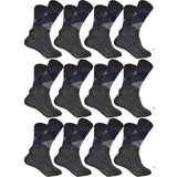 Queery MenS Diamond Cut Organic Cotton Crew Length Socks (Gray, Pack Of 12)